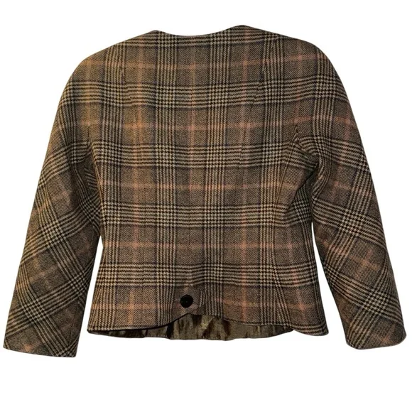 Armani Collezioni - Plaid Virgin Wool Cashmere Blend Jacket Blazer - Size 4 -EUC - Picture 3 of 15
